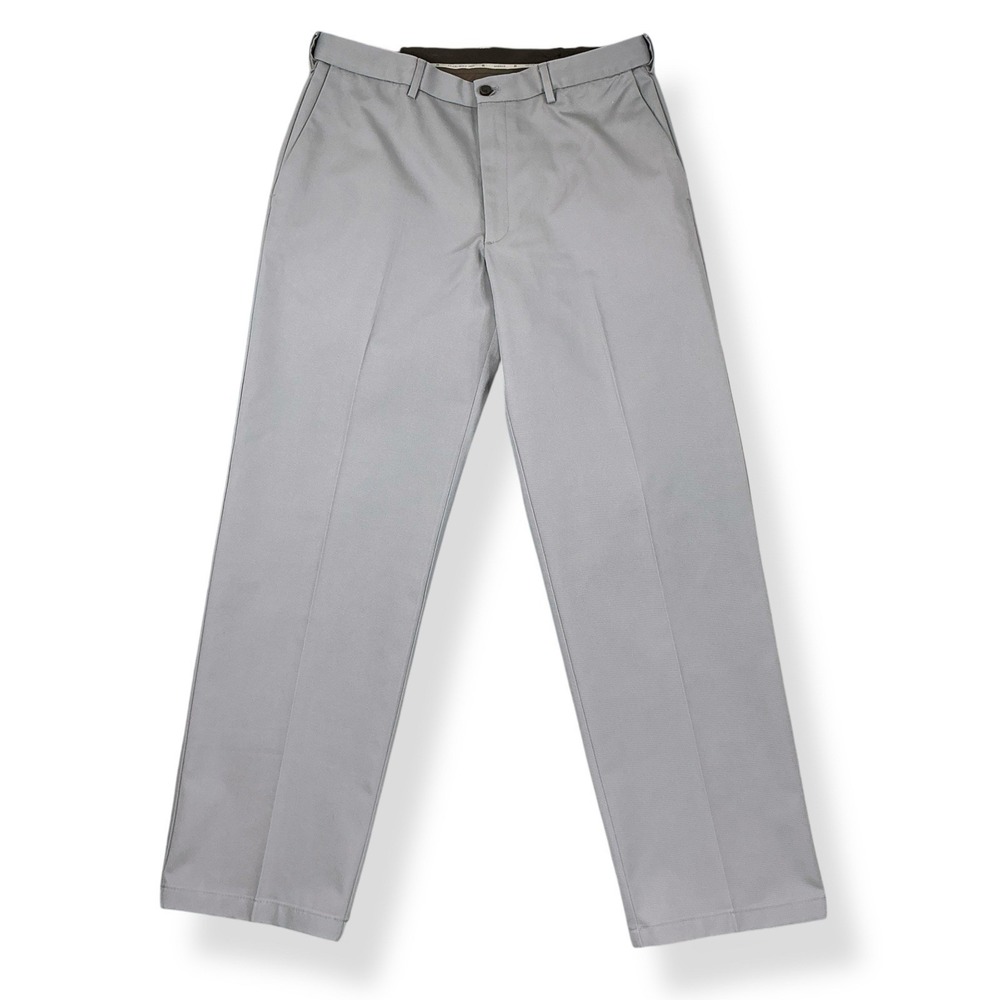 Haggar Pants Men 34x32 (ACTUAL 34x31) Gray Classic Work To Weekend Cotton NWT